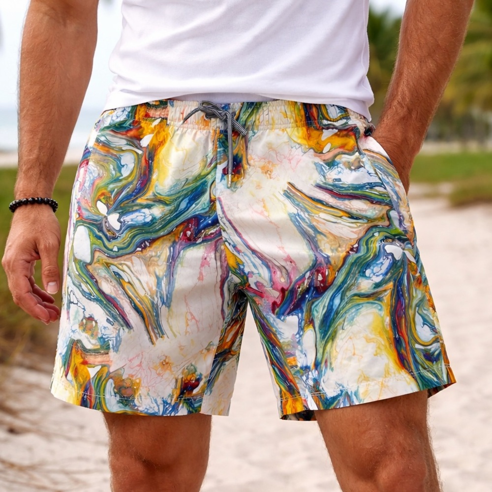 Boardies Apparel Abstract Marble Print Shorts | Swim | Drawstring | Beach 🏝️